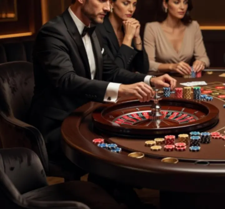 Profesjonalne stoły casino-style podczas eleganckiego wieczoru integracyjnego