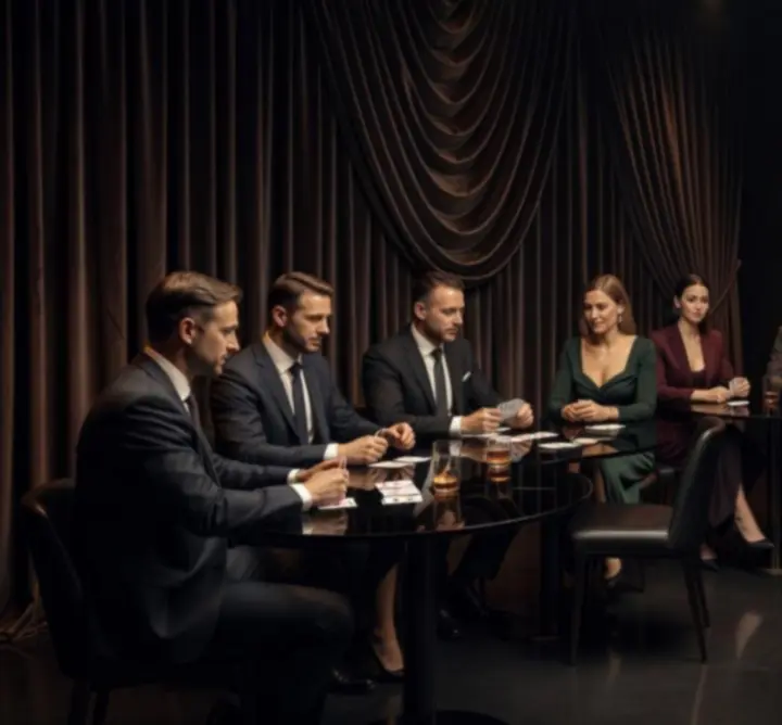 Elegancki wieczór pokerowy przy oświetlonym stole