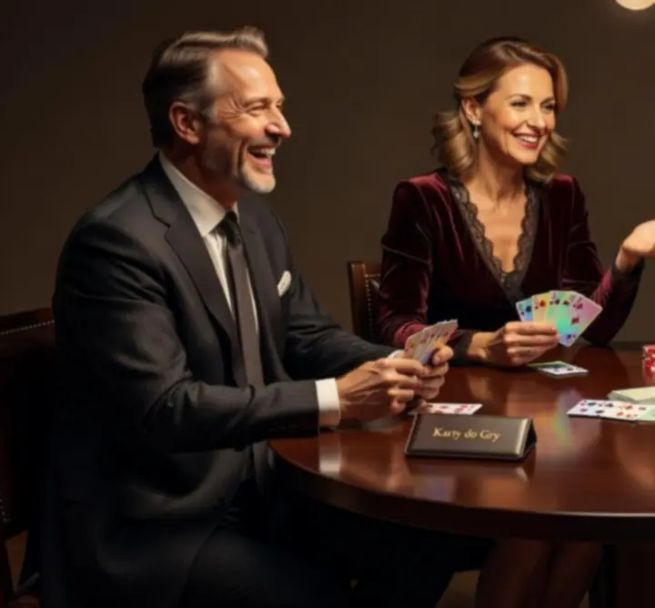 Grupa znajomych podczas prywatnego pokerowego wieczoru